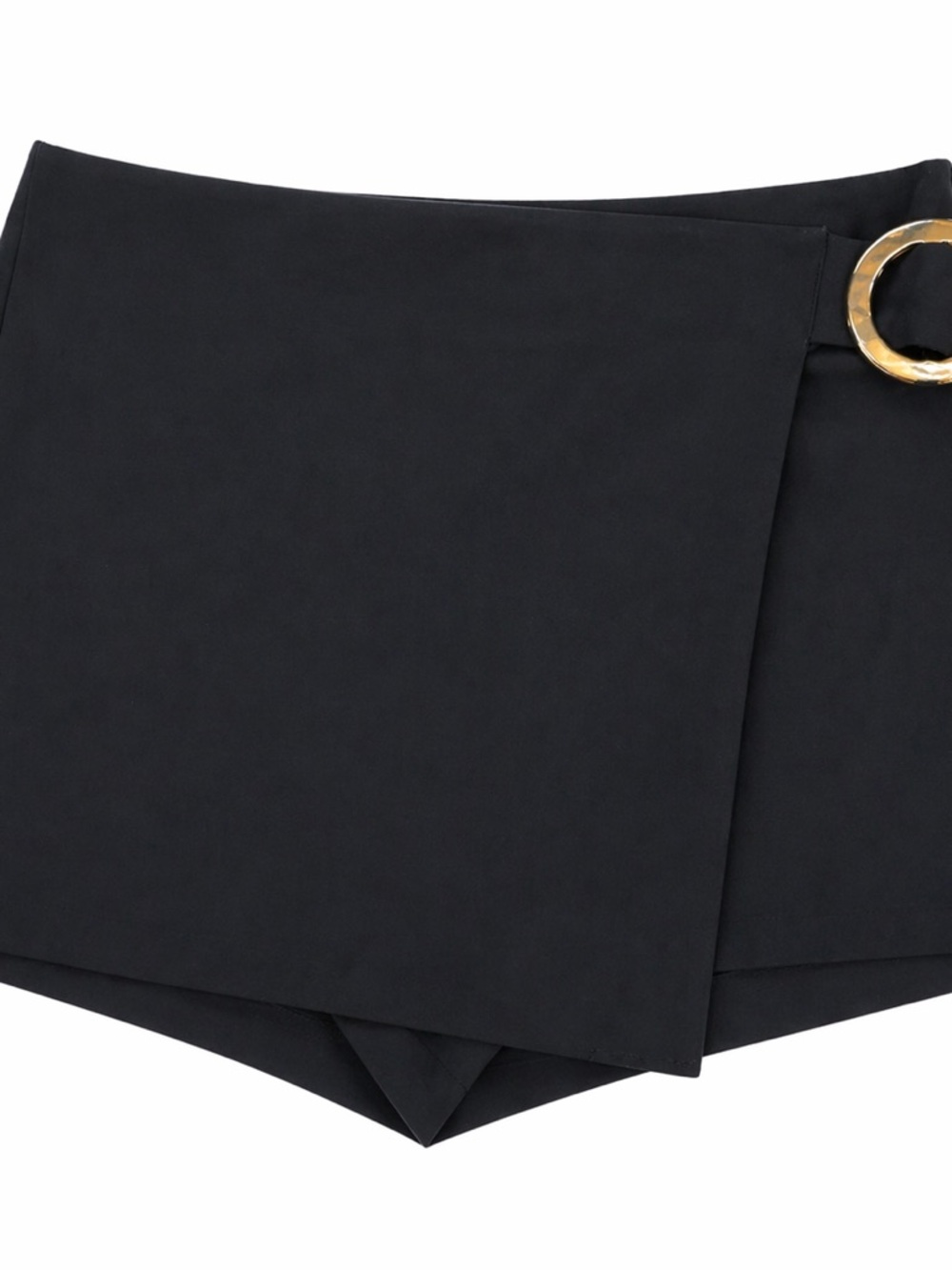 Zara Black Faux Suede Wrap Skort